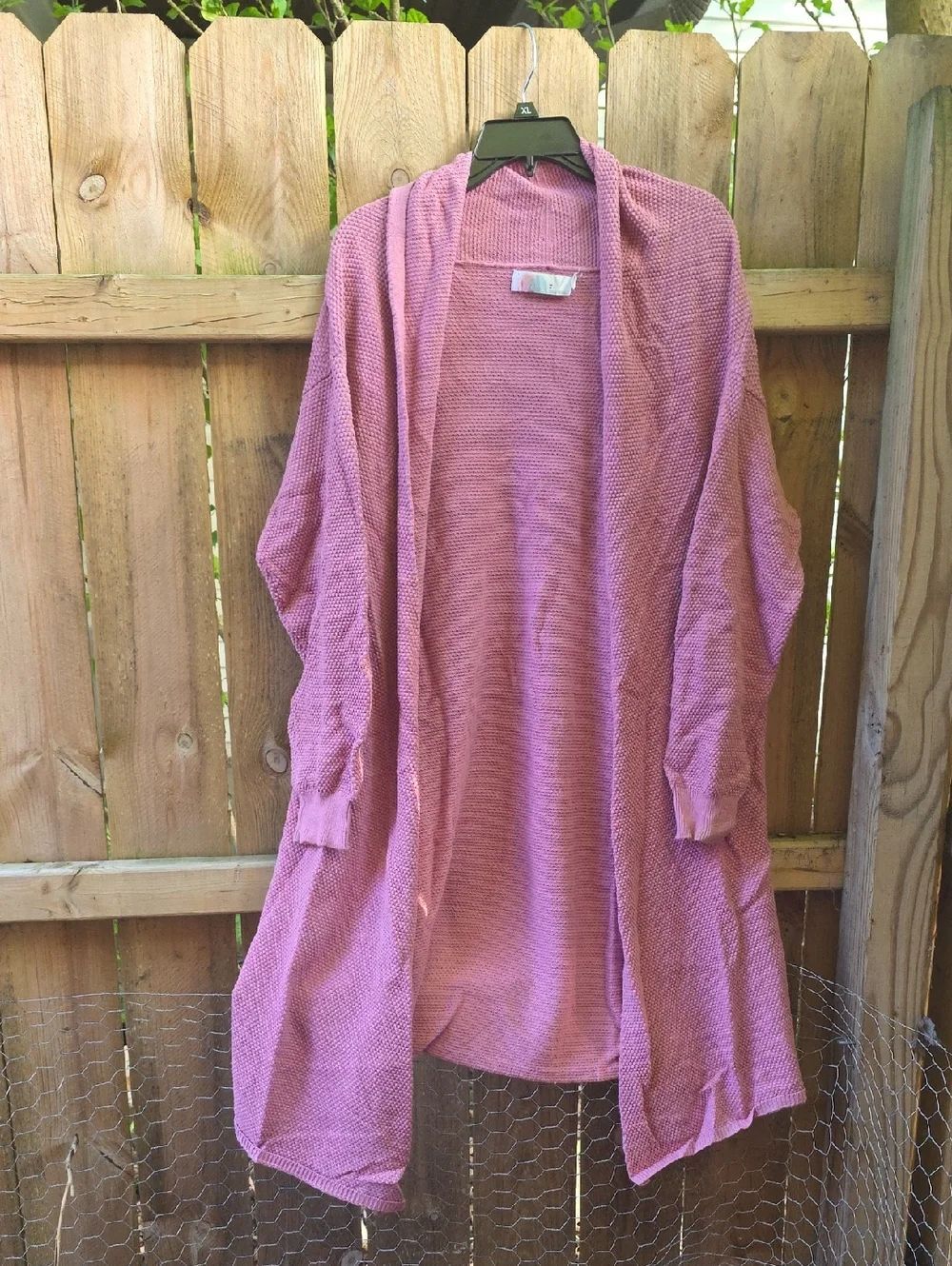 Open-Front Pink Women's Knit Cardigan Sweater